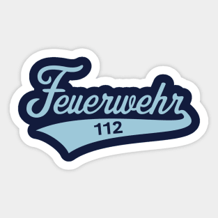 Feuerwehr 112 (Notruf / Feuerwehrmann / Sky Blue) Sticker